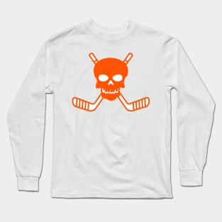 SKULL AND CROSSED HOCKEY STICKS Long Sleeve T-Shirt